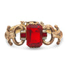 Vintage Gold-Filled Red Paste and Rhinestone Bracelet