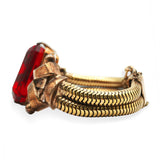 Vintage Gold-Filled Red Paste and Rhinestone Bracelet