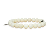 Sheryl Lowe Sterling Silver Diamond White BoneBead Stretch Bracelet