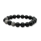 Sheryl Lowe Sterling Silver Diamond Black Onyx Bead Bracelet