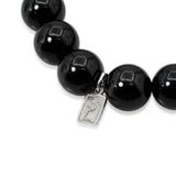 Sheryl Lowe Sterling Silver Diamond Black Onyx Bead Bracelet