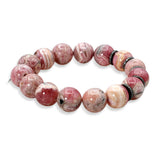 Sheryl Lowe Sterling Silver Rhodochrosite Diamond Bead Bracelet