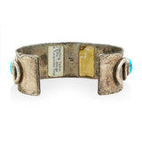 Vintage Effie Calavaza Zuni Sterling Silver Turquoise Snake Cuff