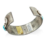 Vintage Effie Calavaza Zuni Sterling Silver Turquoise Snake Cuff