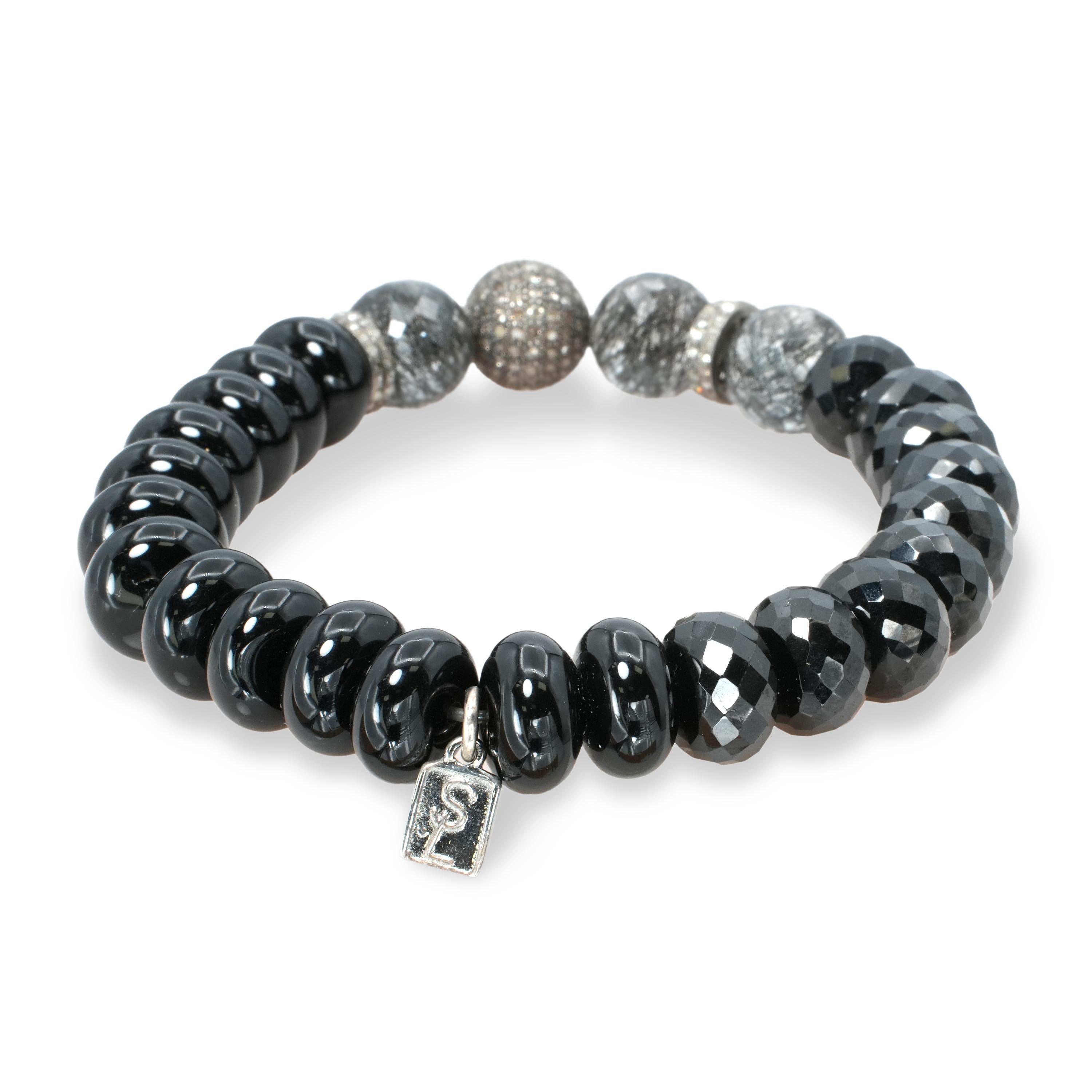 Sheryl Lowe Sterling Silver Black Onyx Diamond Bracelet