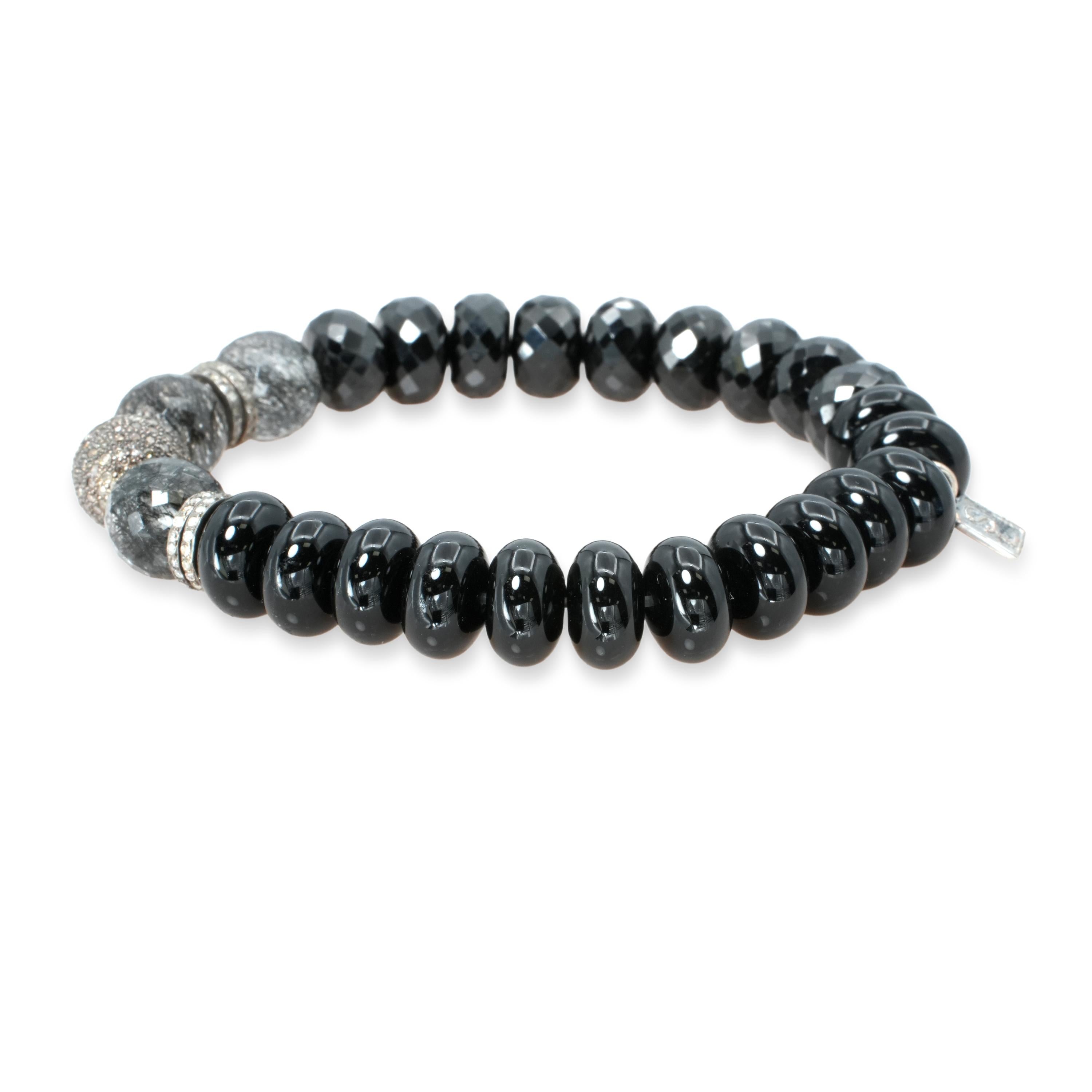 Sheryl Lowe Sterling Silver Black Onyx Diamond Bracelet