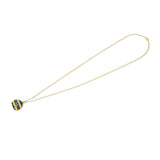 Vintage Bucherer Gold Tone Blue Enamel Pendant Watch Necklace