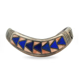 Vintage Tèmè Southwestern Sterling Silver Lapis & Spiny Oyster Shell Cuff