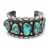 Vintage Southwestern Sterling Silver Turquoise Cuff