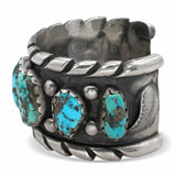 Vintage Southwestern Sterling Silver Turquoise Cuff
