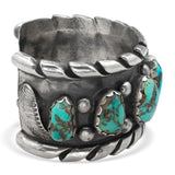 Vintage Southwestern Sterling Silver Turquoise Cuff