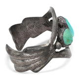 Vintage Southwestern Sterling Silver Turquoise Three Stone Openwork Cuff