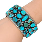Vintage Navajo Tommy Moore Sterling Silver Turquoise Cuff