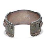 Vintage Sterling Silver Turquoise Leaf & Ropework Cuff