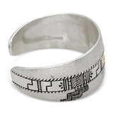 Vintage Roderick Tenorio Sterling Silver 14K Gold Geometric Cuff Bracelet