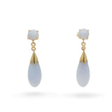 14K Gold Lavender Jade Drop Earrings