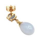 14K Gold Lavender Jade Drop Earrings