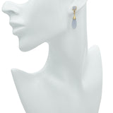 14K Gold Lavender Jade Drop Earrings
