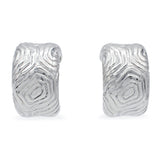 Vintage Tiffany & Co. Sterling Silver Wood Grain Clip-On Earrings