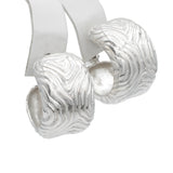Vintage Tiffany & Co. Sterling Silver Wood Grain Clip-On Earrings