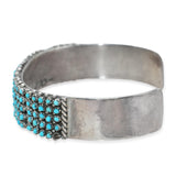 Zuni Pete & Vivian Haloo Sterling Silver Snake Eye Turquoise Cuff