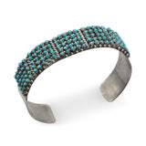Zuni Pete & Vivian Haloo Sterling Silver Snake Eye Turquoise Cuff