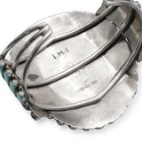 Larry Moses Begay Navajo Sterling Silver Turquoise Cluster Cuff Bracelet