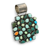Ella Peter Sterling Silver Turquoise Multistone Cluster Statement Pendant