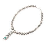 Navajo Sterling Silver Turquoise Figural Pendant Navajo Pearl Necklace