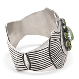 Vintage James Shay Sterling Silver Green Turquoise Cluster Cuff