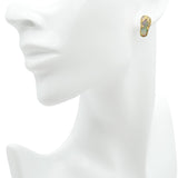 14k Yellow Gold Australian Striated Opal Flip Flop Pendant & Earring Set