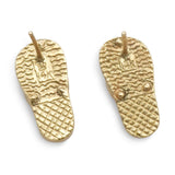 14k Yellow Gold Australian Striated Opal Flip Flop Pendant & Earring Set