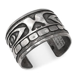 Vintage 1975 Tlingit Northwest Coast Sterling Silver Raven Cuff