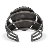 Vintage Southwestern Sterling Silver Turquoise Leaf Cuff Bracelet