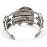 Zuni CELIICI Sterling Silver Turquoise Coral Mother of Pearl Cuff Bracelet
