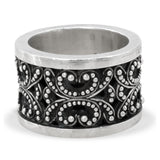 Lois Hill Sterling Silver Granulation Scroll Cuff Bracelet Ring and Earring Set
