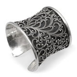 Lois Hill Sterling Silver Granulation Scroll Cuff Bracelet Ring and Earring Set