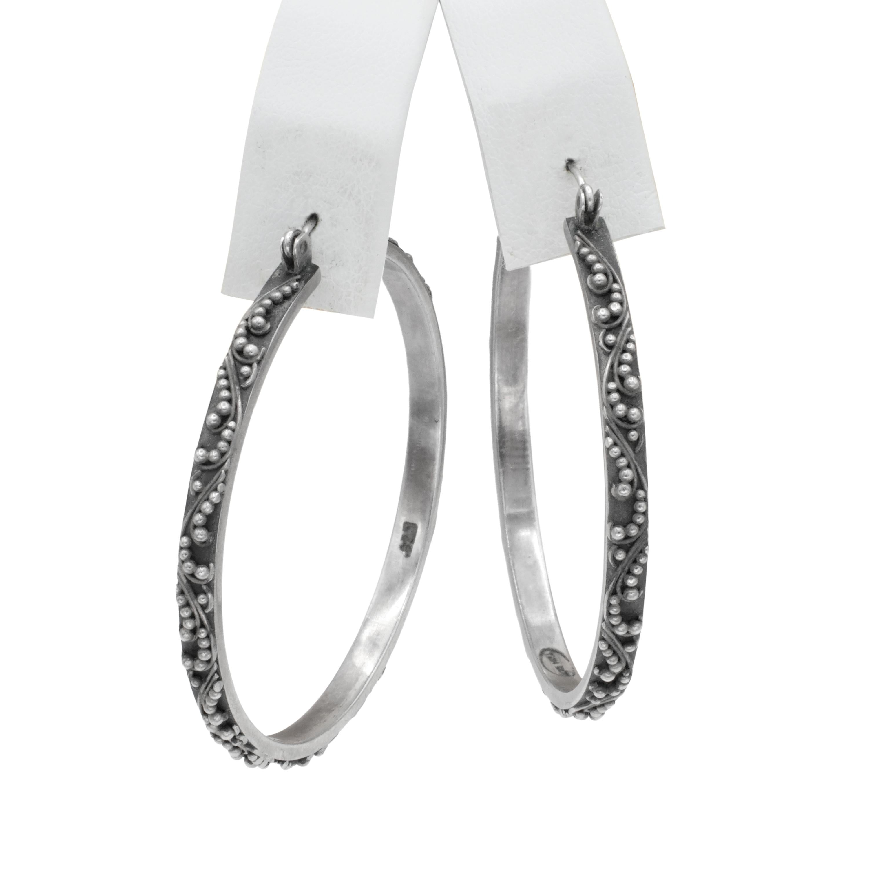 Lois Hill Sterling Silver Granulation Scroll Cuff Bracelet Ring and Earring Set