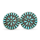 Vintage Zeta Begay Sterling Silver Turquoise Cluster Earrings