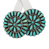 Vintage Zeta Begay Sterling Silver Turquoise Cluster Earrings