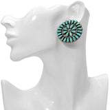 Vintage Zeta Begay Sterling Silver Turquoise Cluster Earrings