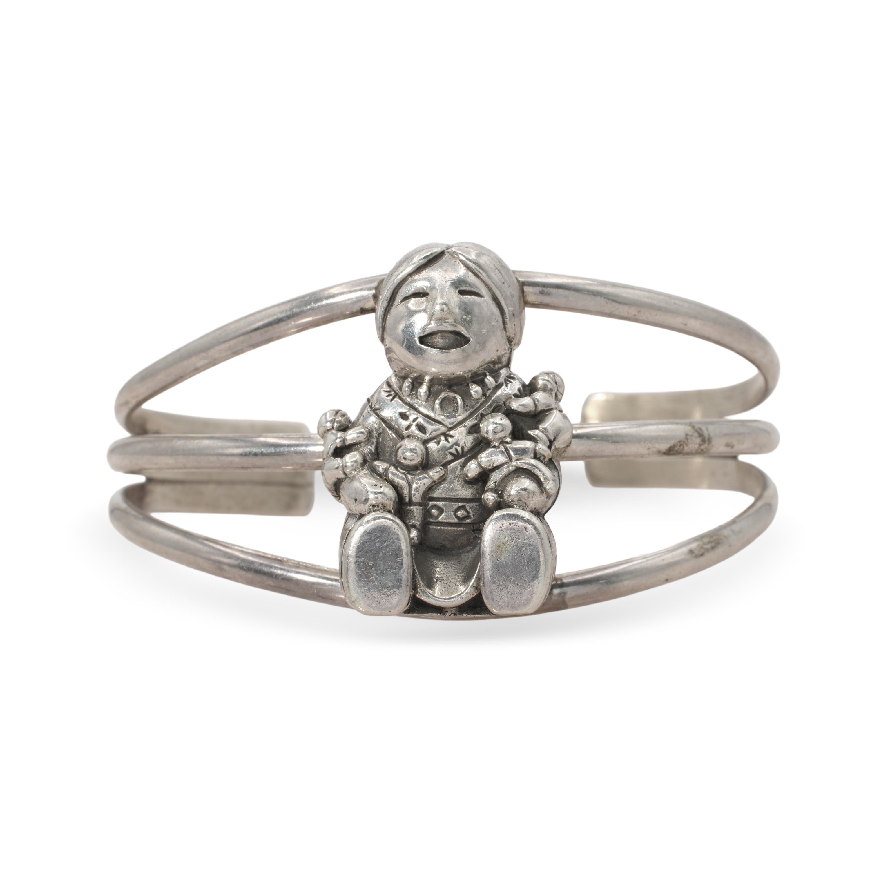 Vintage Carol Felley Storyteller Sterling Silver Ring & Cuff Bracelet Set