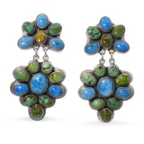 Navajo Nakai Sterling Silver Multi-Stone Dangle Earrings