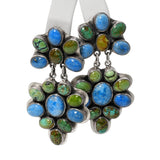Navajo Nakai Sterling Silver Multi-Stone Dangle Earrings
