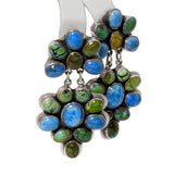 Navajo Nakai Sterling Silver Multi-Stone Dangle Earrings
