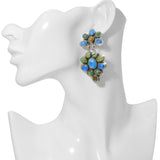 Navajo Nakai Sterling Silver Multi-Stone Dangle Earrings