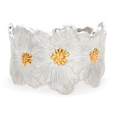 Buccellati Sterling Silver & Gold Floral Cuff Bracelet