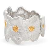 Buccellati Sterling Silver & Gold Floral Cuff Bracelet