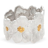 Buccellati Sterling Silver & Gold Floral Cuff Bracelet