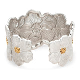 Buccellati Sterling Silver & Gold Floral Cuff Bracelet